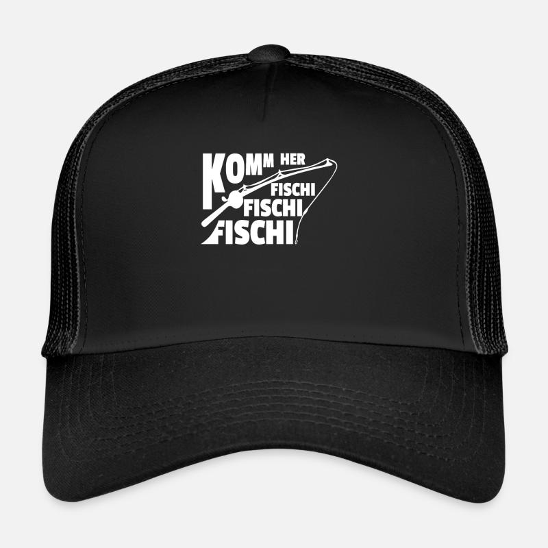 VIENS À L’ÉTANG DE POISSON - Casquette trucker  - noir/noir