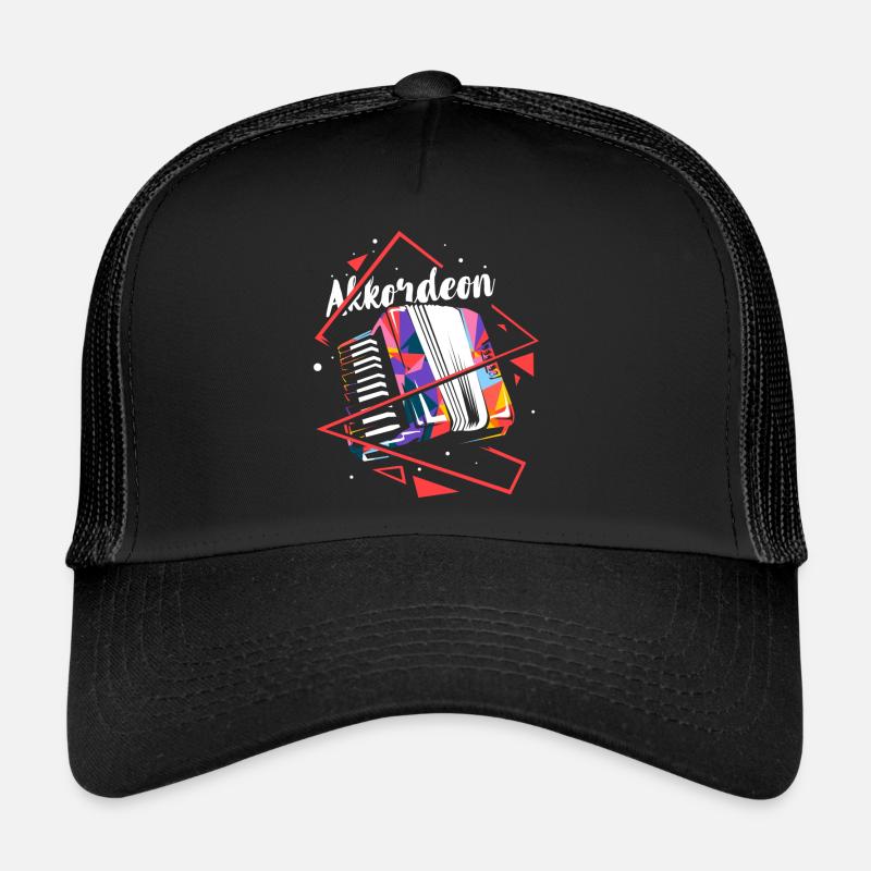 Akkordeon Polygon - Trucker Cap - Schwarz/Schwarz