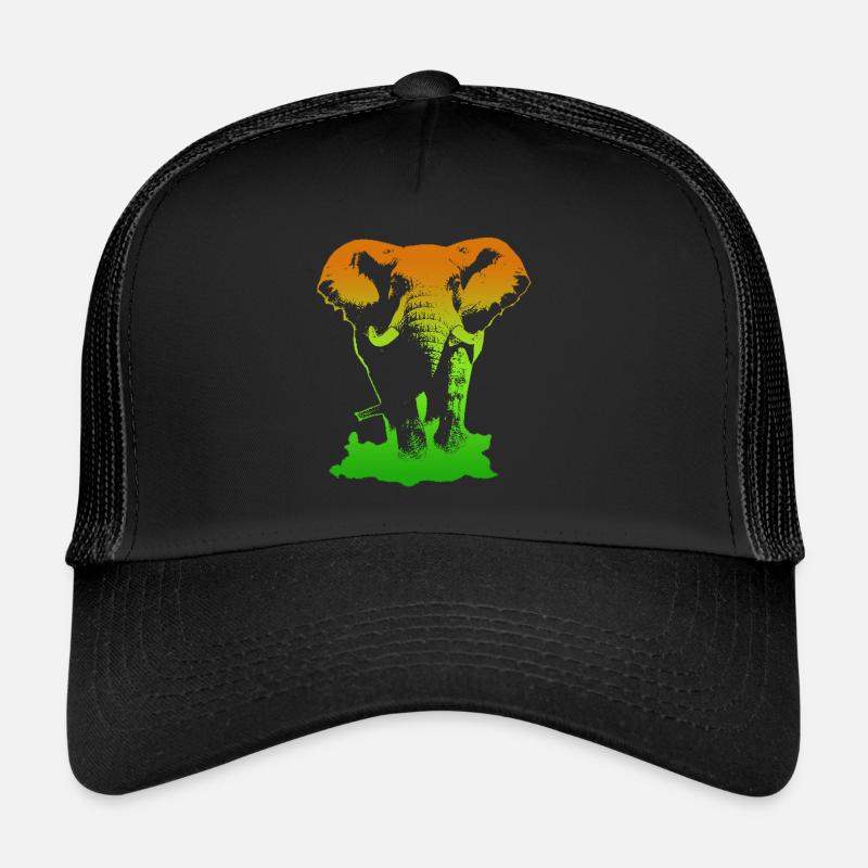 Elefant - Trucker Cap - Schwarz/Schwarz