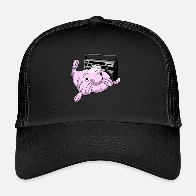 BLOBFISH GHETTOBLASTER COOL ATTITUDE DEEP SEA DUDE Trucker Cap