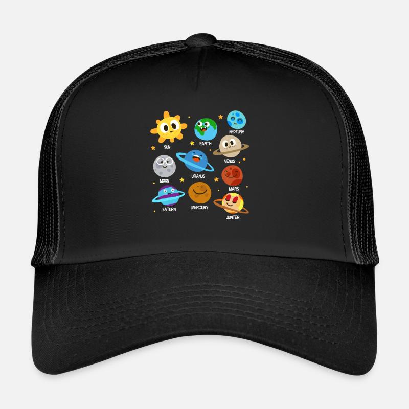 Univers du système solaire Planet galaxy - Casquette trucker  - noir/noir