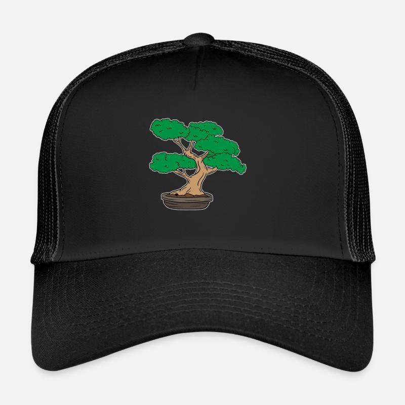 Bonsai tree plants Japan tree cut gift - Trucker Cap - black/black