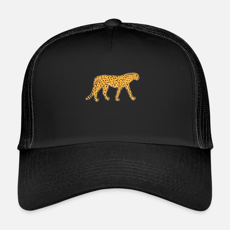 Guépard Jaguar Leopard Predator Animal Cadeau - Casquette trucker  - noir/noir