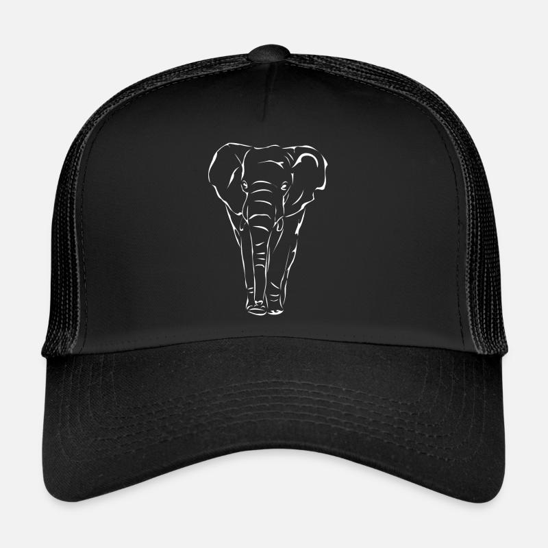 Éléphant blanc - Casquette trucker  - noir/noir