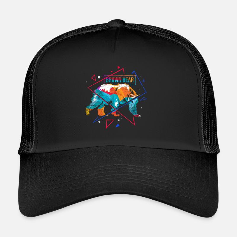 Brown bear polygon - Trucker Cap - black/black