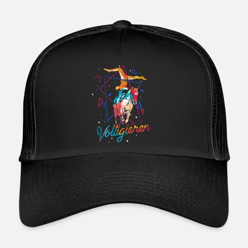Voltigieren Pferd Geschenk - Trucker Cap - Schwarz/Schwarz