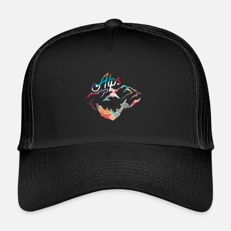 Alpen Polygon Geschenk - Trucker Cap - Schwarz/Schwarz