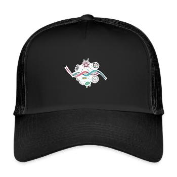Biologie Lehrer DNA Bakterien Mikroben T-Shirt - Trucker Cap - Schwarz/Schwarz - Vorne