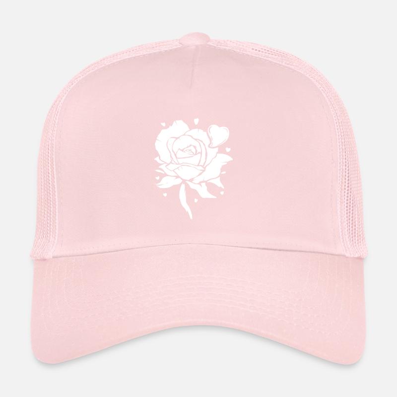 Weiße Blume Trucker Cap