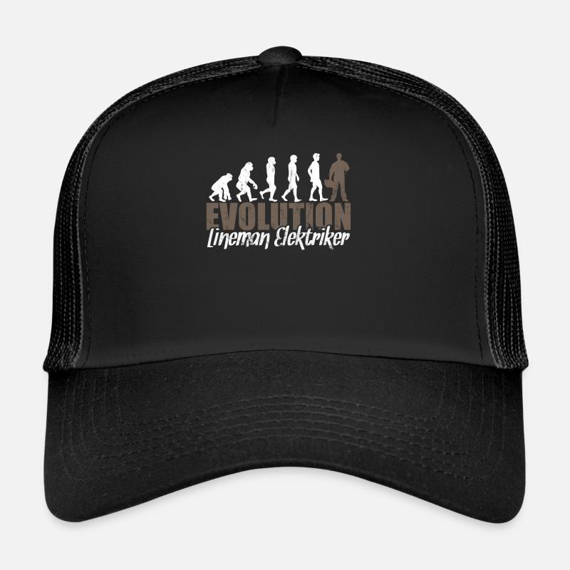 Evolution électricien - Casquette trucker  - noir/noir
