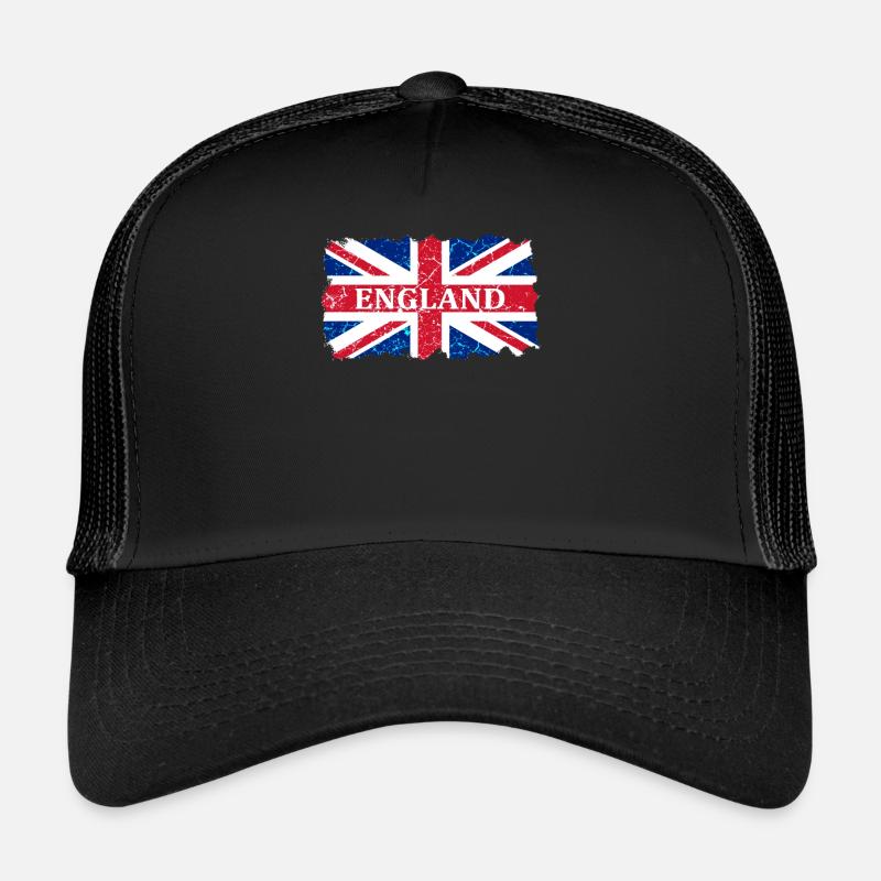 Drapeau angleterre - Casquette trucker  - noir/noir