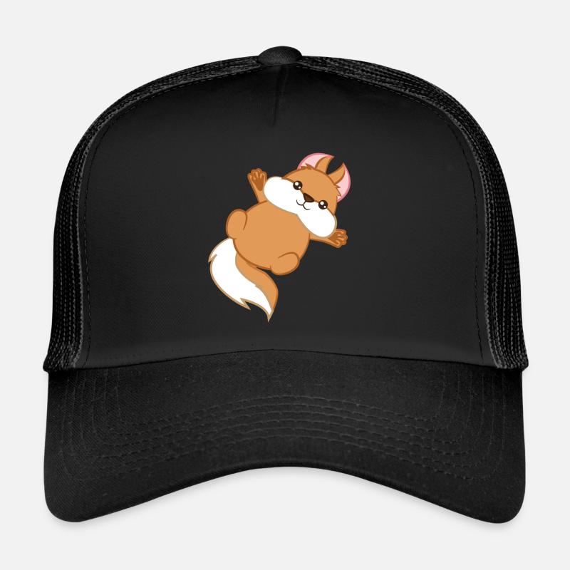 Eichhörnchen - Hörnchen - Geschenk - Niedlich - Trucker Cap - Schwarz/Schwarz