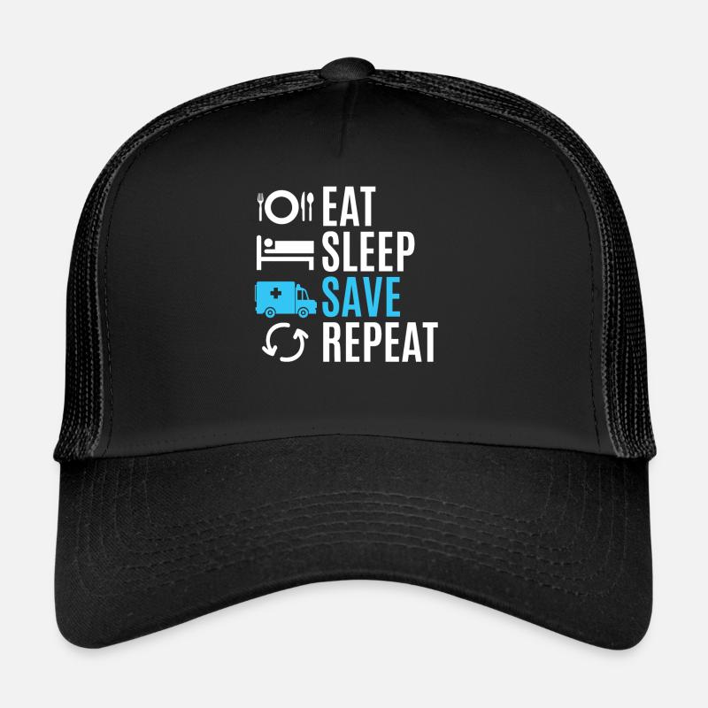 Ambulance paramedic ambulance gift - Trucker Cap - black/black