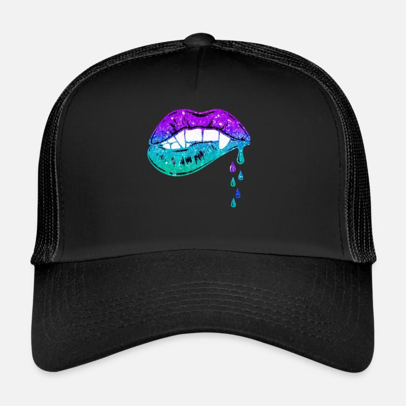 Melting Lips - Trucker Cap - Schwarz/Schwarz