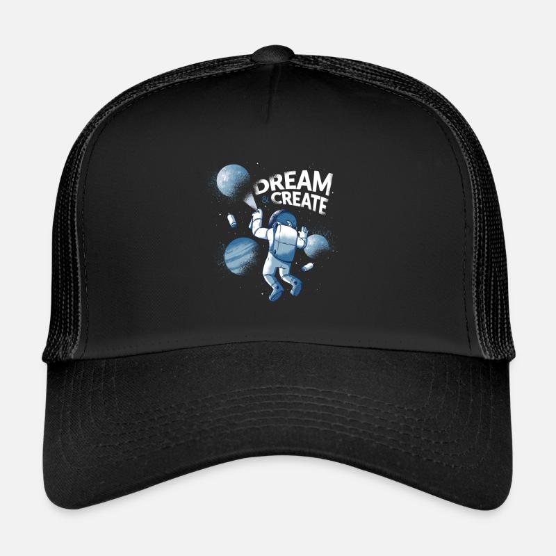 Dream Create - Astronaut Grafitti - Trucker Cap - Schwarz/Schwarz