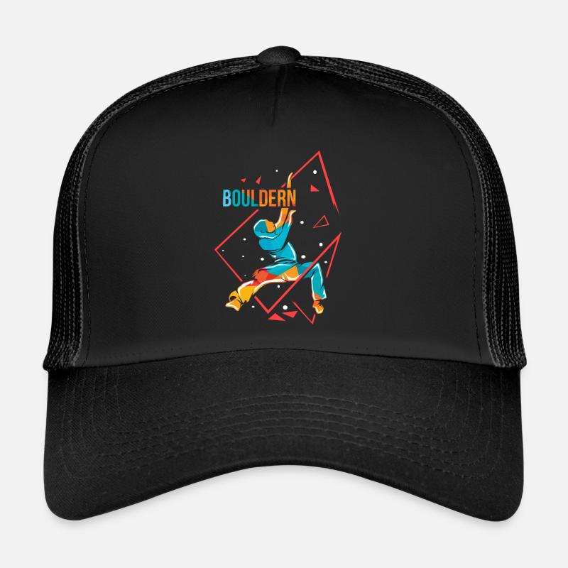 Bouldern Polygon - Trucker Cap - Schwarz/Schwarz