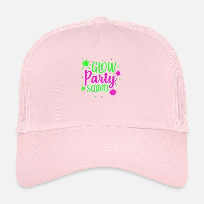 Glow Neon Party Party Squad Fest Glow Gift Casquette trucker 