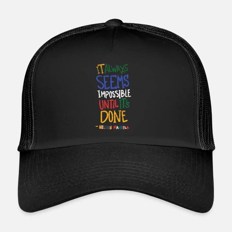 Nelson Mandela - Trucker Cap - Schwarz/Schwarz