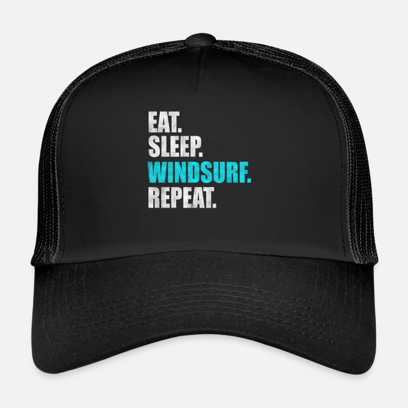 Windsurffer Windsurffer Windsurfing cadeau - Casquette trucker  - noir/noir