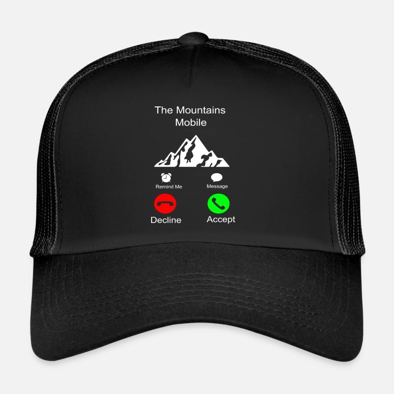 The mountains are calling | Die Berge rufen - Trucker Cap - Schwarz/Schwarz