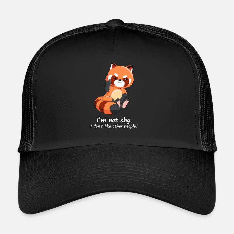 Red Panda not shy statement gift Trucker Cap