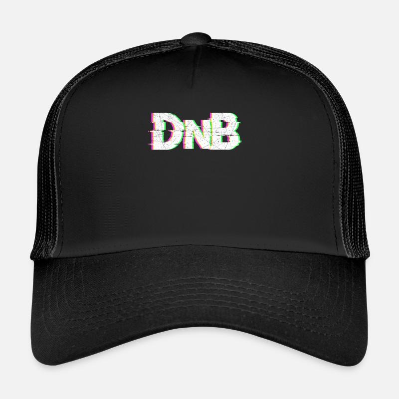 DnB - Drum n Bass - Casquette trucker  - noir/noir