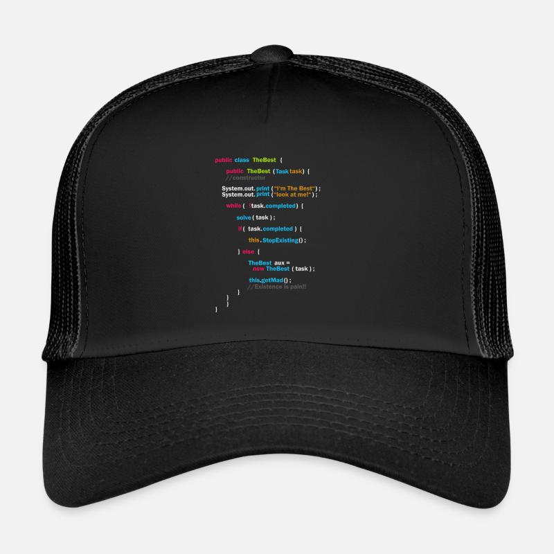 Code du programme - Casquette trucker  - noir/noir