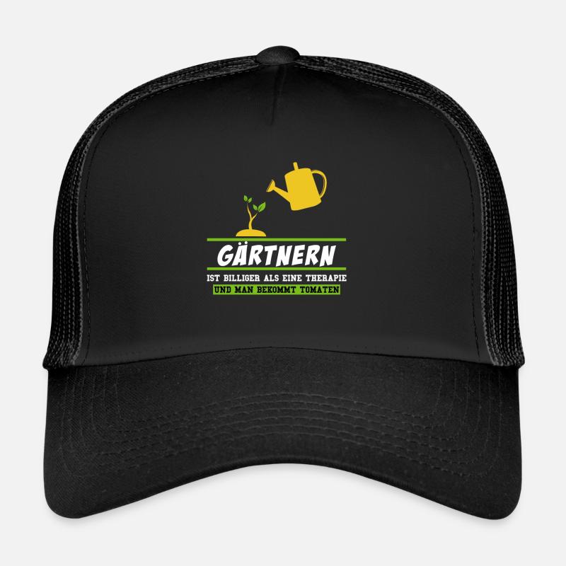 GÄRTNERN IST BILLIGER ALS EINE THERAPIE... - Trucker Cap - Schwarz/Schwarz