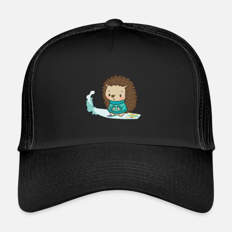 Surfer hedgehog - Trucker Cap - black/black