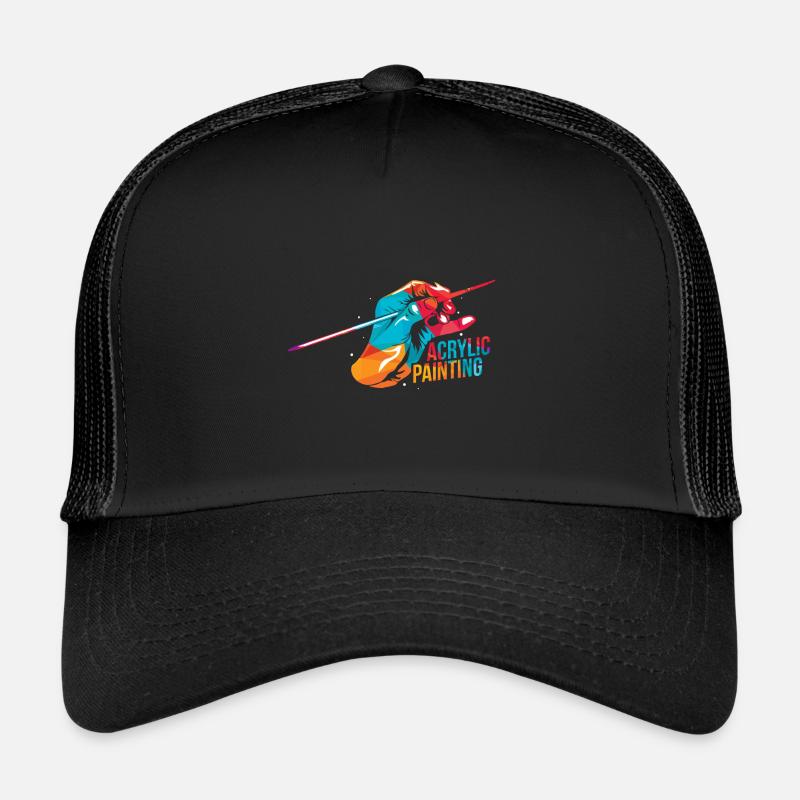Acrylic painting polygon Trucker Cap