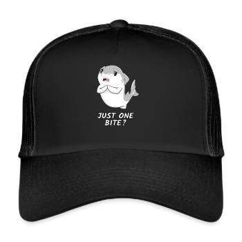 Juste une morsure requin blanc faim requin cadeau - Casquette trucker  - noir/noir - Devant