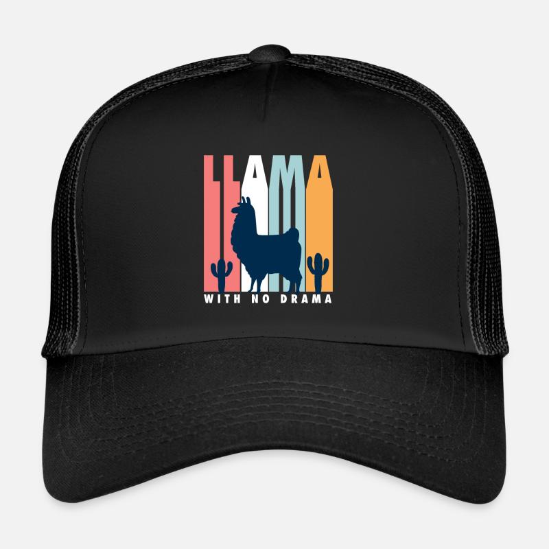 Llama with no drama - Trucker Cap - Schwarz/Schwarz