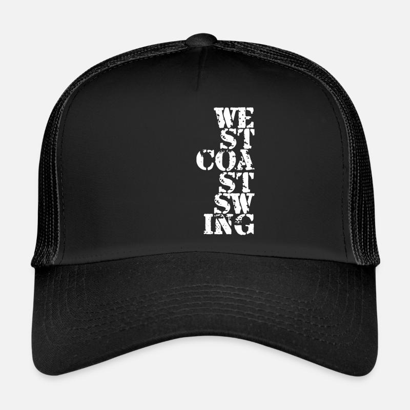 West Coast Swing Dance Geschenk T-Shirt - Trucker Cap - Schwarz/Schwarz