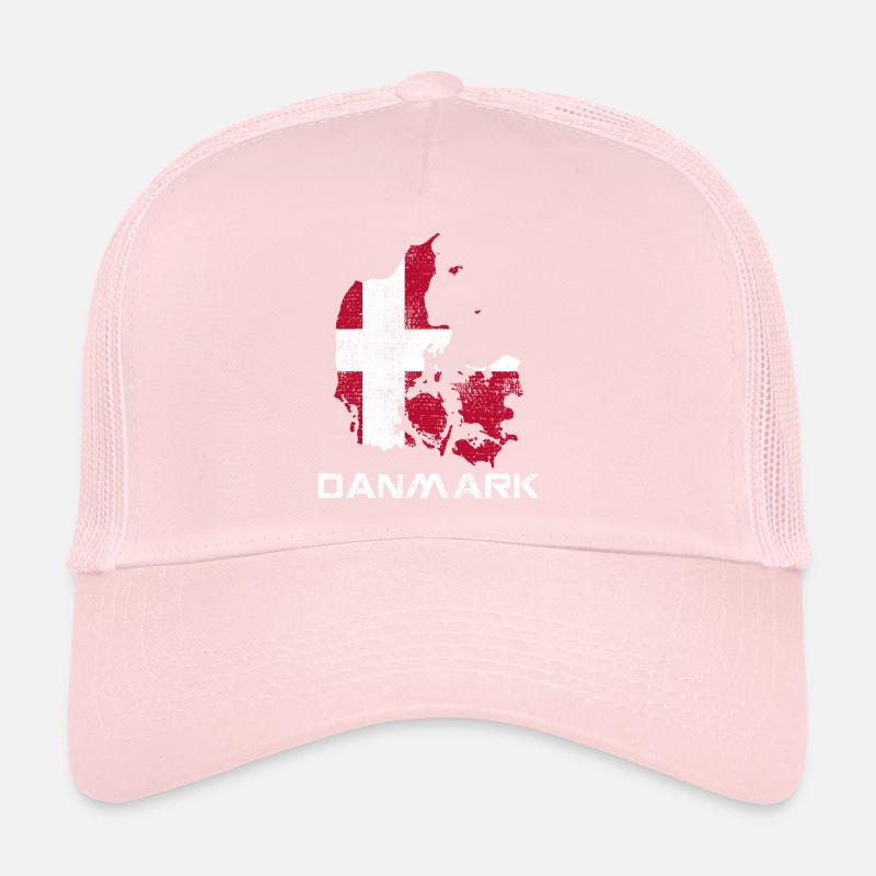 Danemark Carte du drapeau danois Casquette trucker 