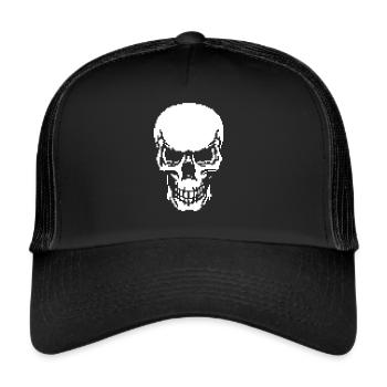 Crâne crâne crâne gamer gamer pixel - Casquette trucker  - noir/noir - Devant