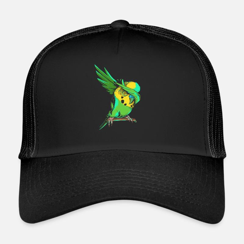 Dabbing Budgie - Funny Dab Budgerigar Owner Gift - Trucker Cap - black/black