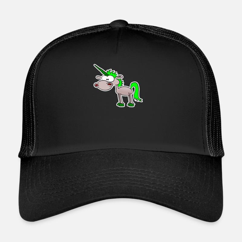 Lustiges Einhorn - Trucker Cap - Schwarz/Schwarz