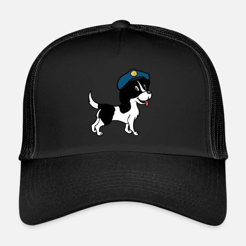 Hund Polizeihund Hunde Wachhund Haustiere Polizei - Trucker Cap - Schwarz/Schwarz