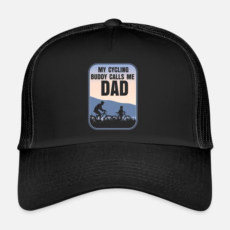 Fahrrad Papa Vatertag - Trucker Cap - Schwarz/Schwarz