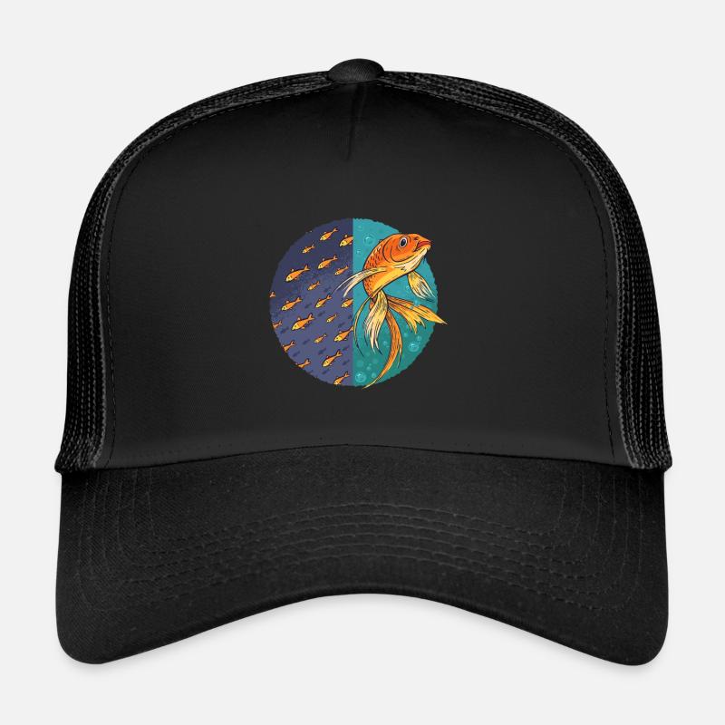 Poisson rouge et poisson Casquette trucker 