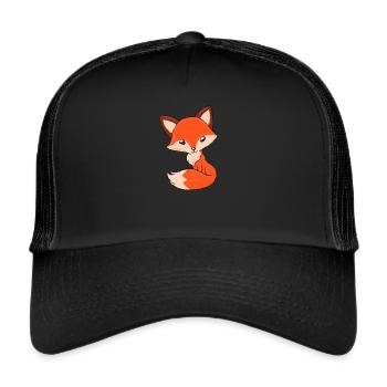 Süßer Fuchs Geschenk Rotfuchs Wald Wildhund - Trucker Cap - Schwarz/Schwarz - Vorne