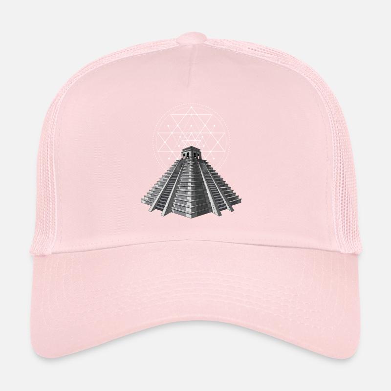 Aztec Mayan Pyramid Ancient Sacred Geometry Trucker Cap