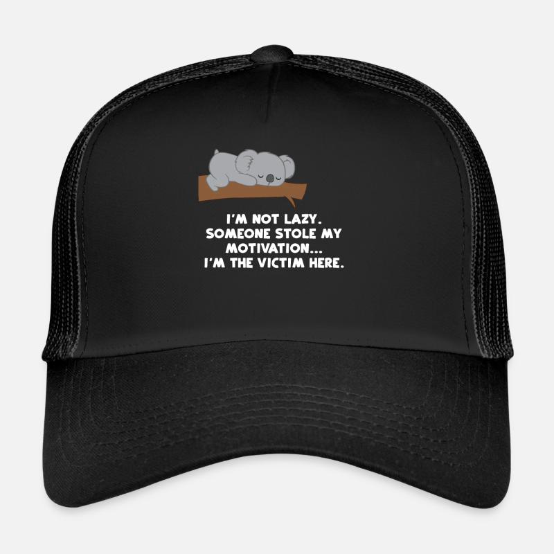Koala - Kaolabar - Koalas - Motivation - Sarcasme - Casquette trucker  - noir/noir