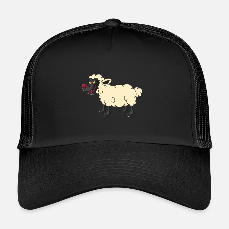 Wolf im Schafspelz, tierisch märchen geschenk - Trucker Cap - Schwarz/Schwarz