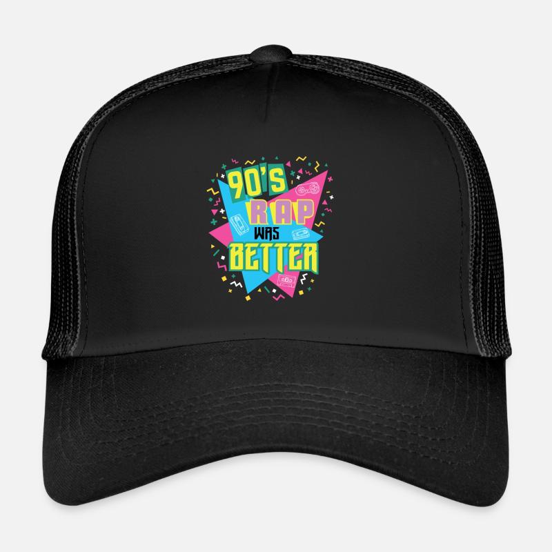 90s Rap Music graphic Throwback Hip Hop Rapper Trucker Cap