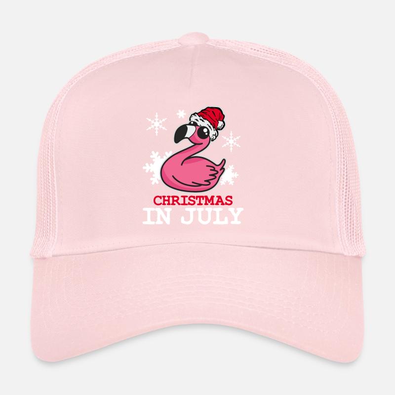 Flamingo Christmas in July Trucker Cap