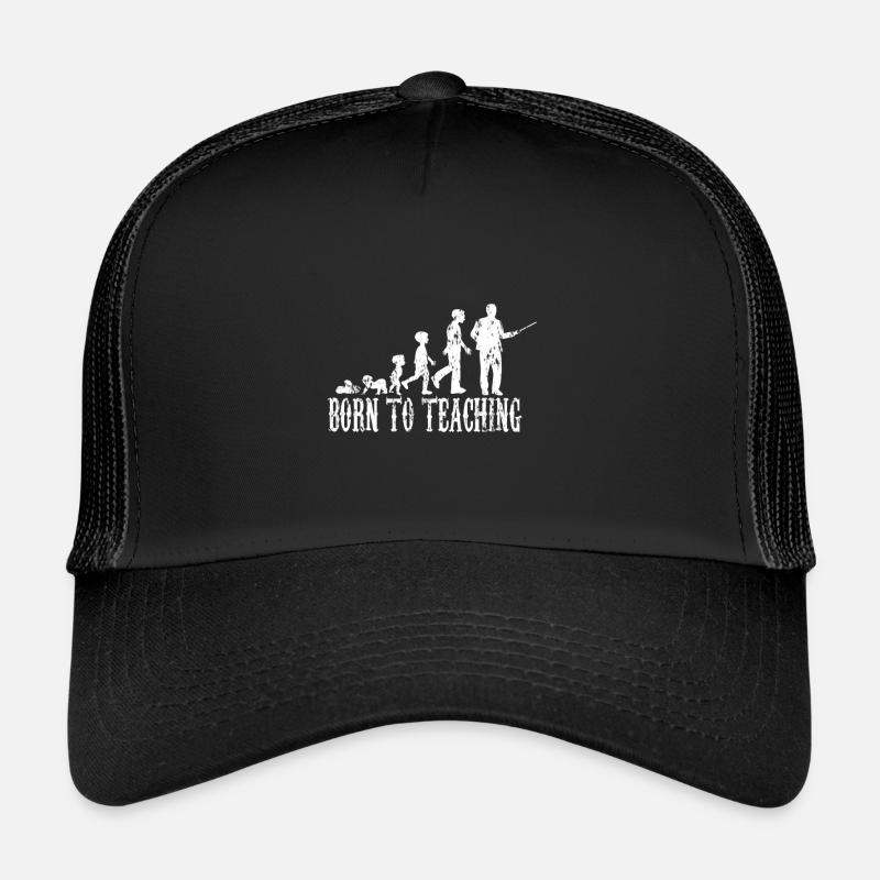 Lehrer Geburt Evolution Baby Kind Schule Geschenk - Trucker Cap - Schwarz/Schwarz