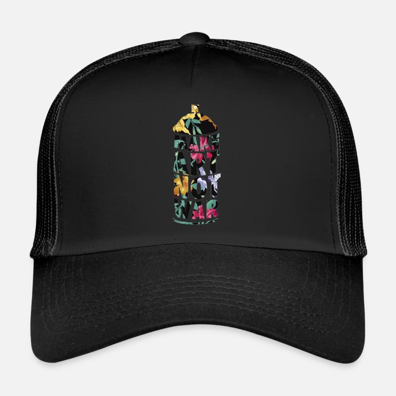 Make art not war - Casquette trucker  - noir/noir