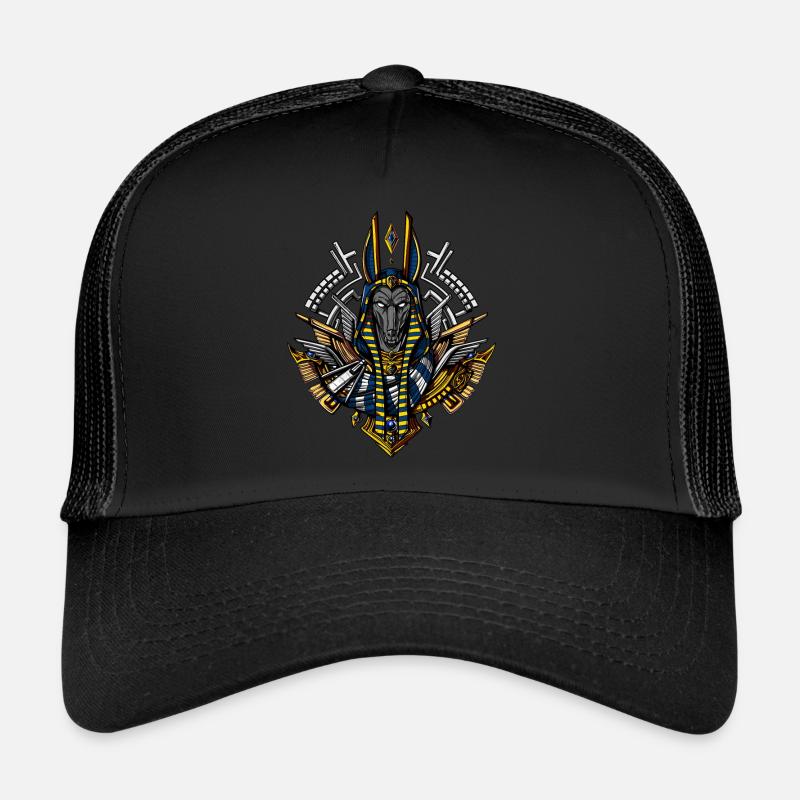 Egyptian God Anubis Ancient Wolf Pharaoh King Trucker Cap