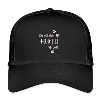 die mit dem hund geht frauen liebe für ihre Hunde - Trucker Cap - Schwarz/Schwarz - Vorne